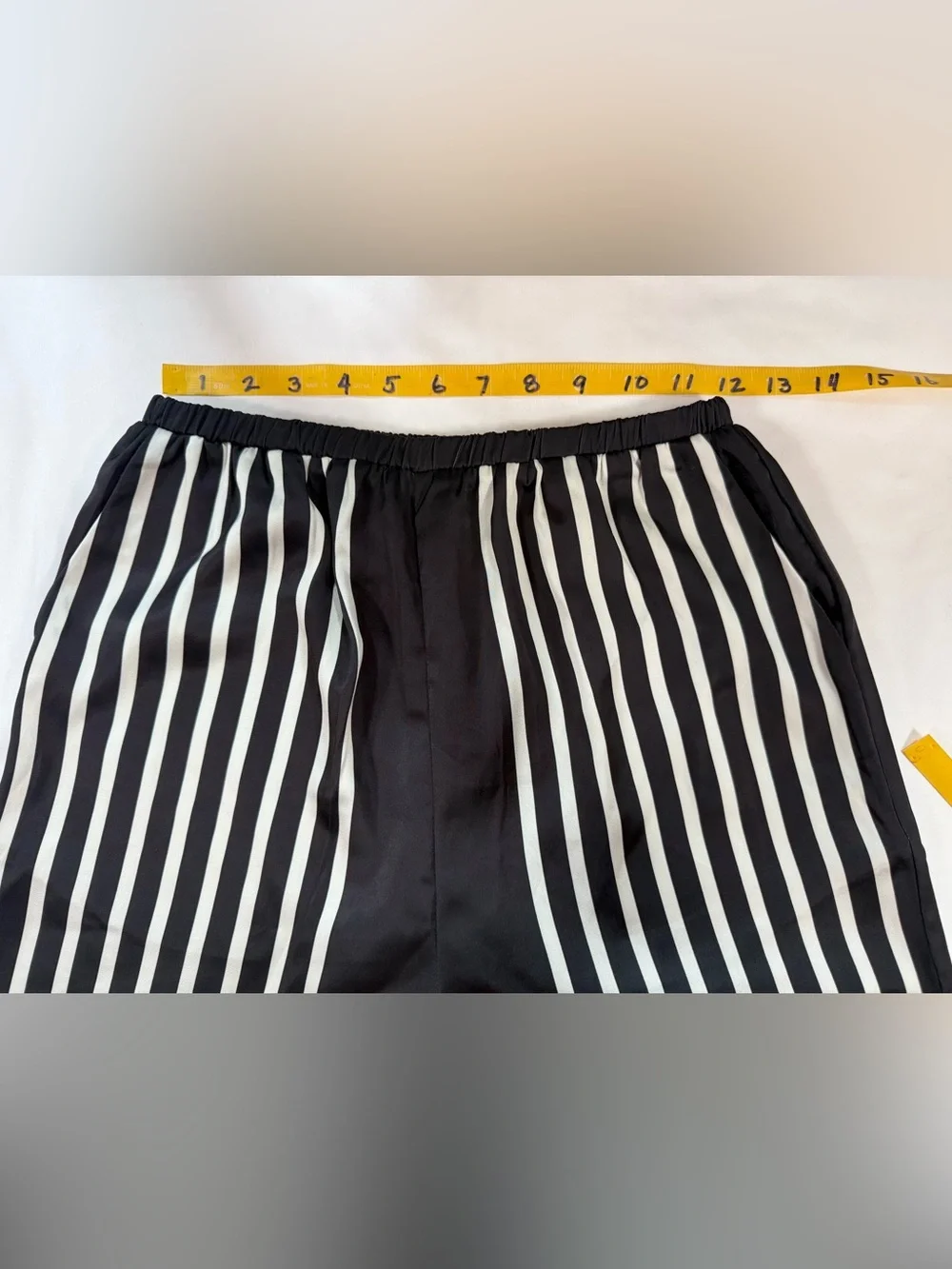 COMMENSE Black & White Striped Wide-Leg Pants size S